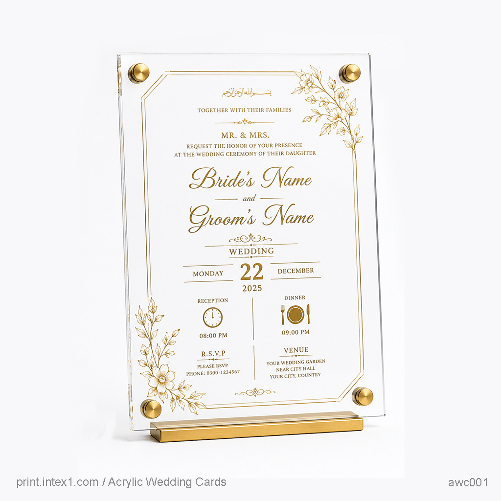 Acrylic Wedding Cards